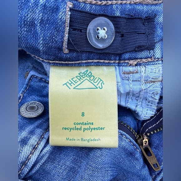 Girls 8 High Rise Mini Mom Jeans Pizza Butterfly Graphic Wide Leg Adjustable - Picture 6 of 8